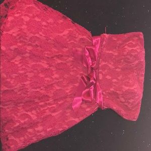 Strapless lace dress